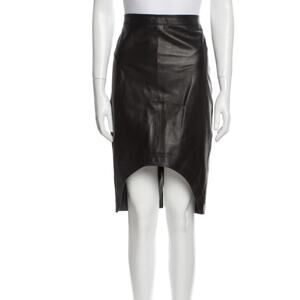#GIVENCHY Lamb Leather Skirt Black 42